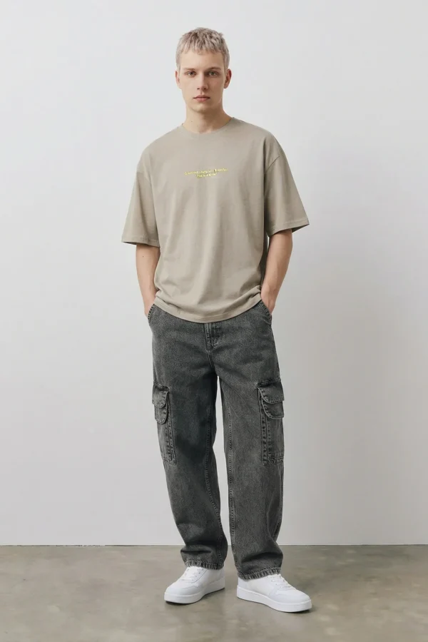 12105002_2 Μπλούζα με κοντά μανίκια και στάμπα