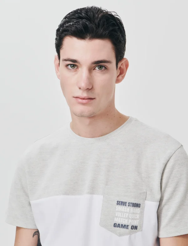 16375001_2 Κοντομάνικη μπλούζα με στρογγυλή λαιμόκοψη