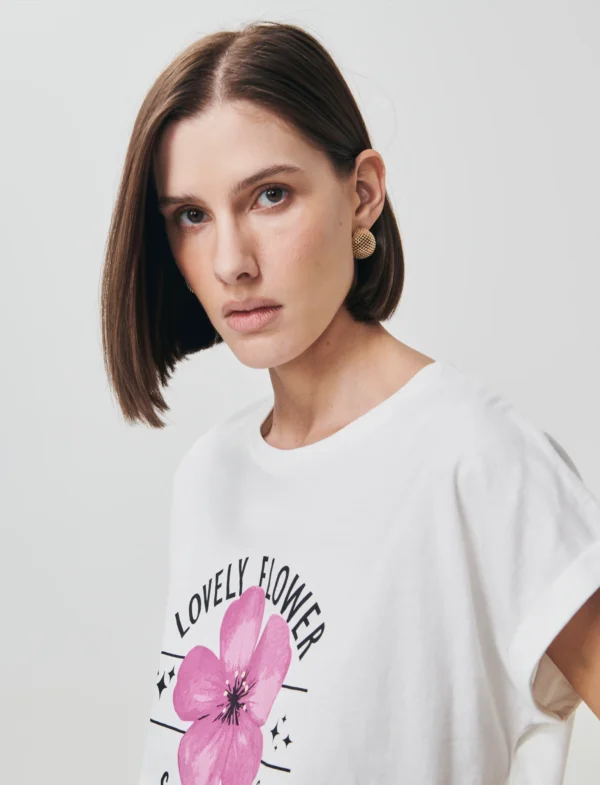 Κοντομάνικη μπλούζα με στάμπα