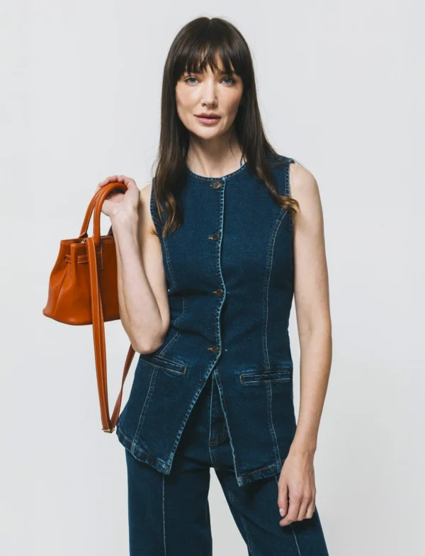 Μακρύ γιλέκο από ντένιμ