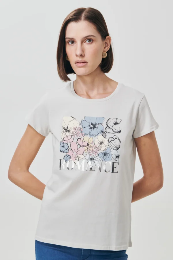 Κοντομάνικη μπλούζα με στάμπα