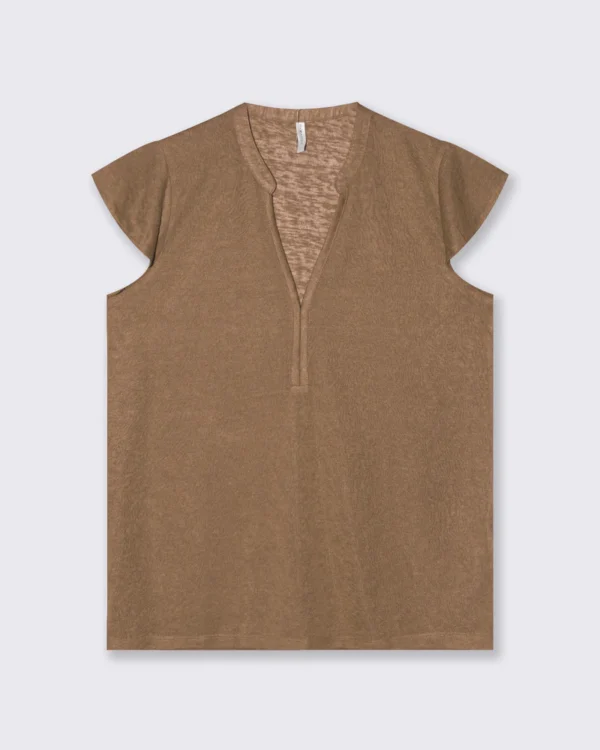 Κοντομάνικη μπλούζα με λαιμόκοψη V