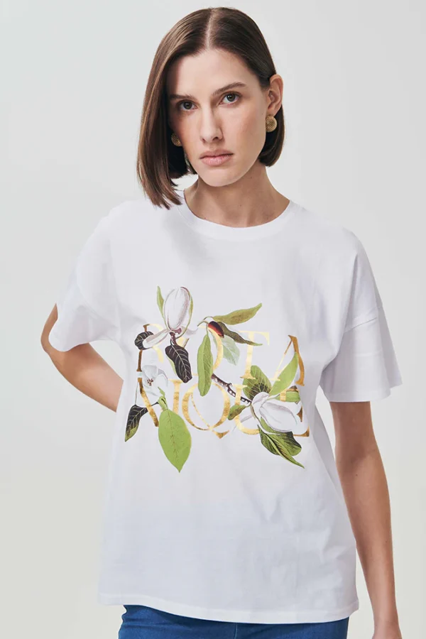 Κοντομάνικη μπλούζα με στάμπα