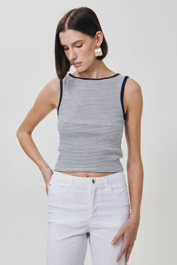 11901003_2 Ριμπ αμάνικη μπλούζα